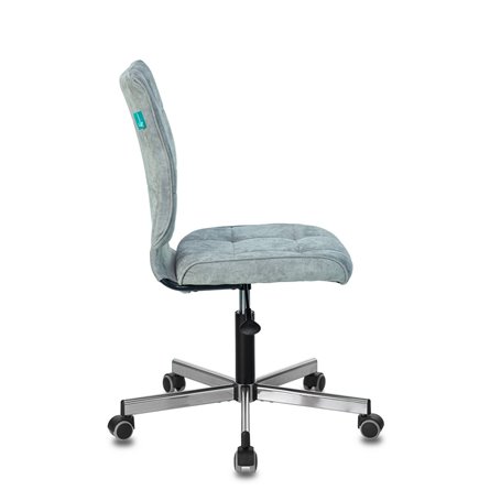 Бюрократ CH-330M/LT-28 без подлокотников серо-голубой обивка велюр крестовина металл