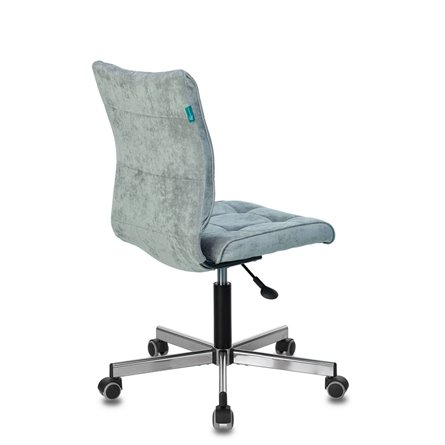 Бюрократ CH-330M/LT-28 без подлокотников серо-голубой обивка велюр крестовина металл