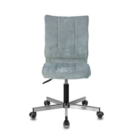 Бюрократ CH-330M/LT-28 без подлокотников серо-голубой обивка велюр крестовина металл