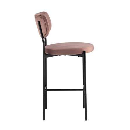 Барбара велюр пыльно-розовый ножки из металла черные