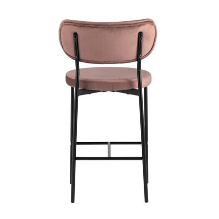 Барбара велюр пыльно-розовый ножки из металла черные