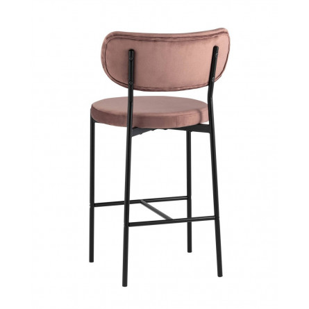 Барбара велюр пыльно-розовый ножки из металла черные