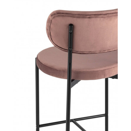 Барбара велюр пыльно-розовый ножки из металла черные