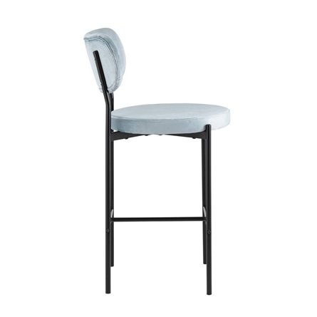 Барбара велюр серо-голубой ножки из металла черные