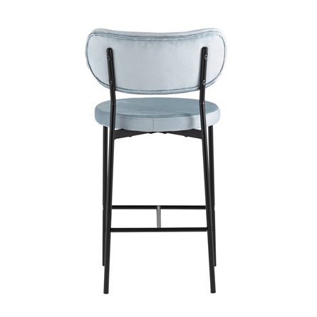 Барбара велюр серо-голубой ножки из металла черные