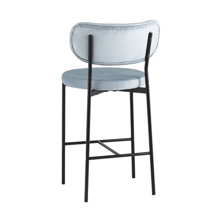 Барбара велюр серо-голубой ножки из металла черные