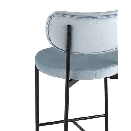 Барбара велюр серо-голубой ножки из металла черные