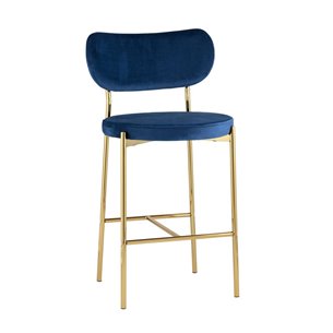 Барбара велюр синий ножки из металла золотые