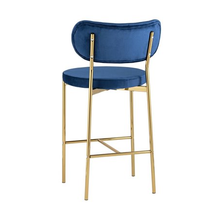 Барбара велюр синий ножки из металла золотые