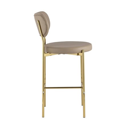Барбара экокожа бежевая ножки из металла золотые
