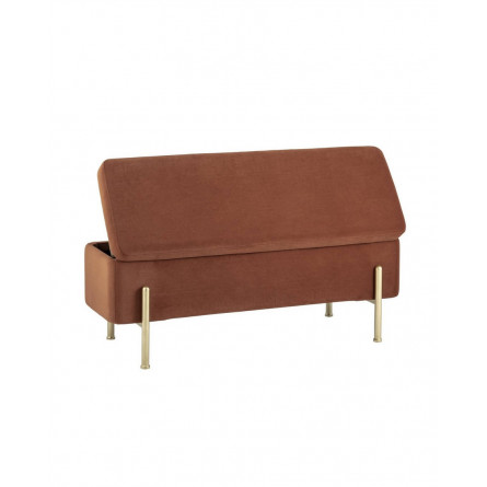 Болейн с ящиком велюр терракотовый ножки из металла цвет золото