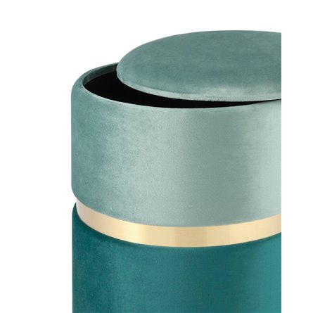 Кэрри с ящиком велюр бирюзовый с декоративным золотым ободком