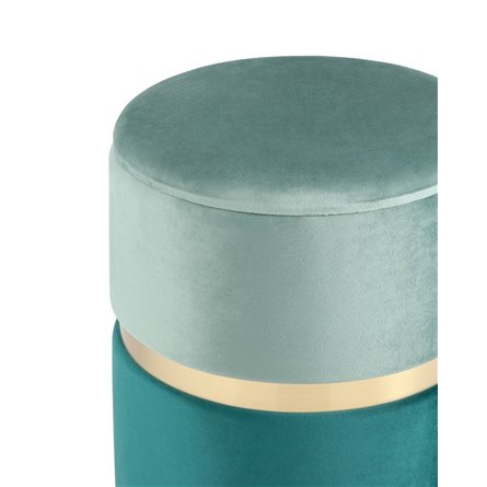 Кэрри с ящиком велюр бирюзовый с декоративным золотым ободком