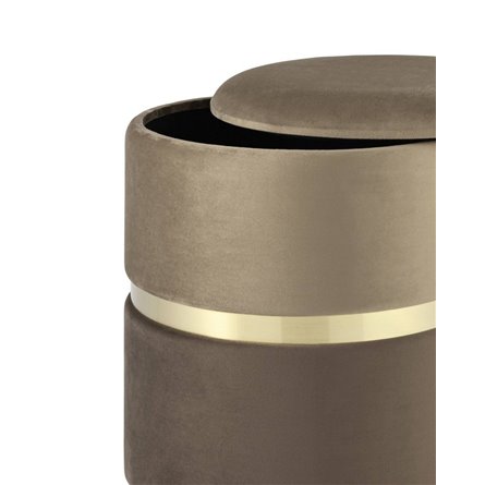 Кэрри с ящиком велюр коричневый с декоративным золотым ободком