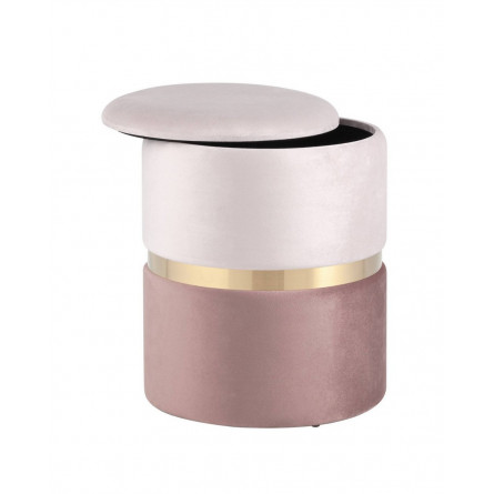 Кэрри с ящиком велюр розовый с декоративным золотым ободком