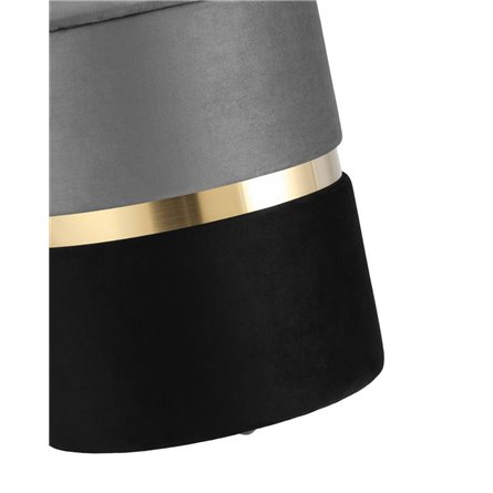 Кэрри с ящиком велюр серо-черный с декоративным золотым ободком