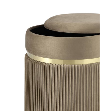 Миранда с ящиком велюр бежевый с декоративным золотым ободком