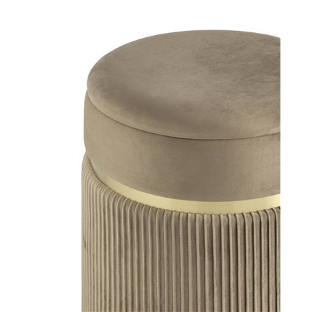 Миранда с ящиком велюр бежевый с декоративным золотым ободком