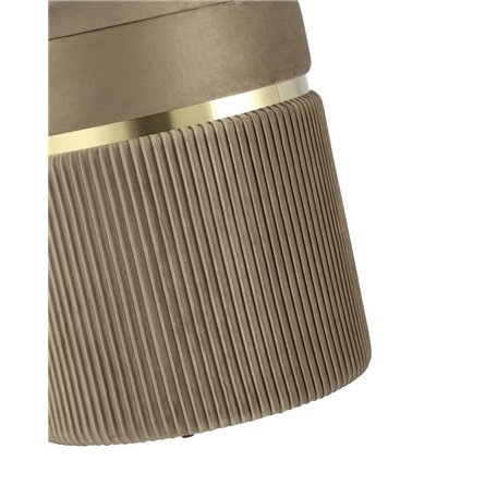 Миранда с ящиком велюр бежевый с декоративным золотым ободком