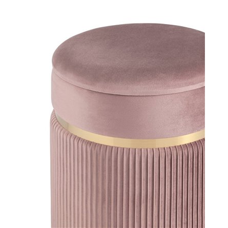 Миранда с ящиком велюр розовый с декоративным золотым ободком