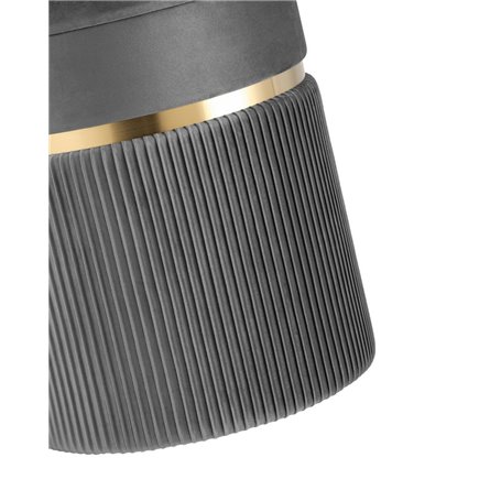 Миранда с ящиком велюр серый с декоративным золотым ободком