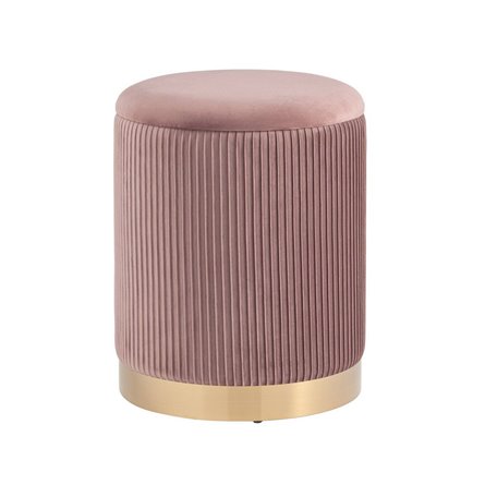 Шарлотта с ящиком велюр розовый с металлическим основанием в золотом цвете