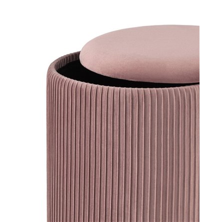 Шарлотта с ящиком велюр розовый с металлическим основанием в золотом цвете