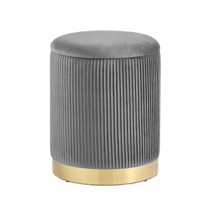 Шарлотта с ящиком велюр серый с металлическим основанием в золотом цвете