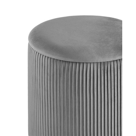 Шарлотта с ящиком велюр серый с металлическим основанием в золотом цвете