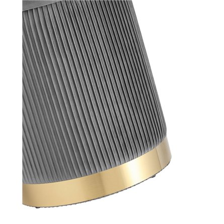 Шарлотта с ящиком велюр серый с металлическим основанием в золотом цвете