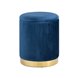 Шарлотта с ящиком велюр синий с металлическим основанием в золотом цвете