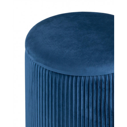 Шарлотта с ящиком велюр синий с металлическим основанием в золотом цвете