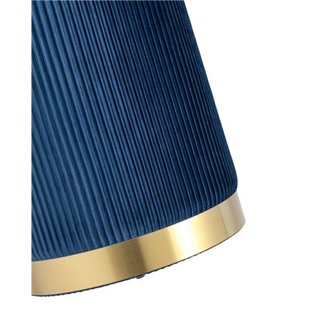 Шарлотта с ящиком велюр синий с металлическим основанием в золотом цвете