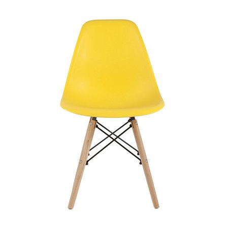 Style DSW желтый, литой полипропилен, стальной каркас, натуральный массив бука