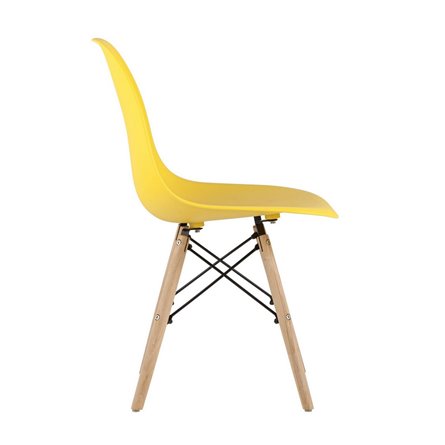 Style DSW желтый, литой полипропилен, стальной каркас, натуральный массив бука