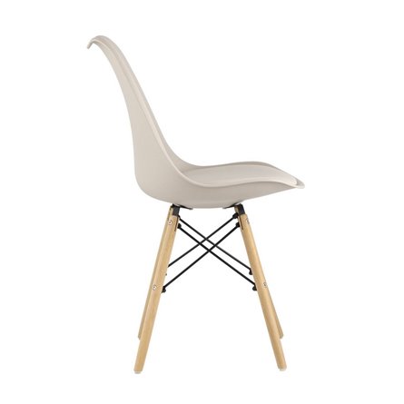 Eames Soft бежевый обеденный сиденье экокожа ножки из массива бука