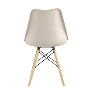 Eames Soft бежевый обеденный сиденье экокожа ножки из массива бука