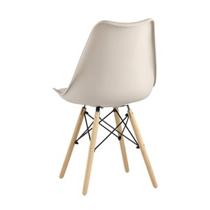 Eames Soft бежевый обеденный сиденье экокожа ножки из массива бука