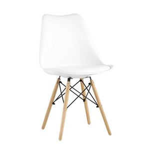 Eames Soft белый обеденный сиденье экокожа ножки из массива бука
