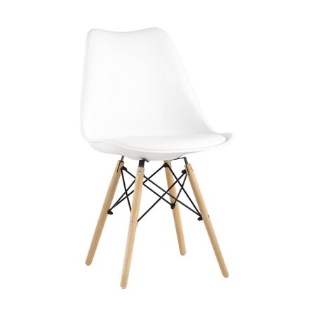 Eames Soft белый обеденный сиденье экокожа ножки из массива бука