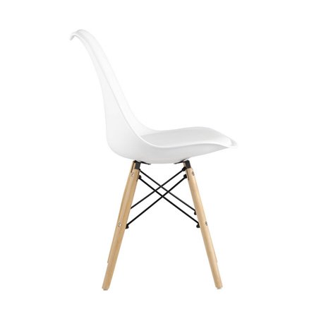 Eames Soft белый обеденный сиденье экокожа ножки из массива бука