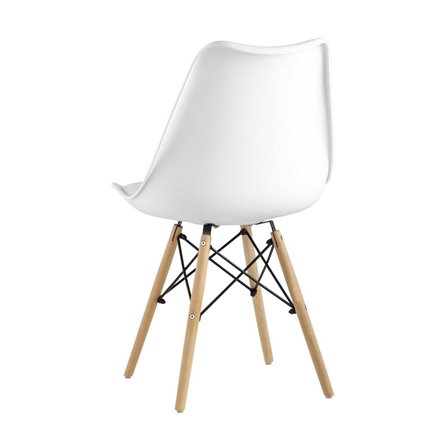 Eames Soft белый обеденный сиденье экокожа ножки из массива бука