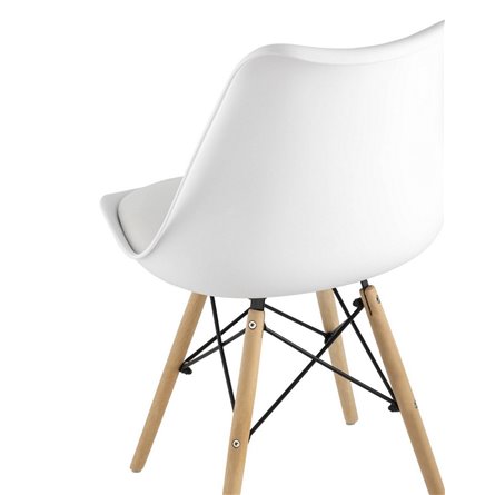 Eames Soft белый обеденный сиденье экокожа ножки из массива бука