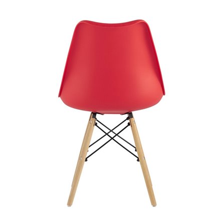 Eames Soft красный обеденный сиденье экокожа ножки из массива бука
