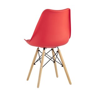 Eames Soft красный обеденный сиденье экокожа ножки из массива бука