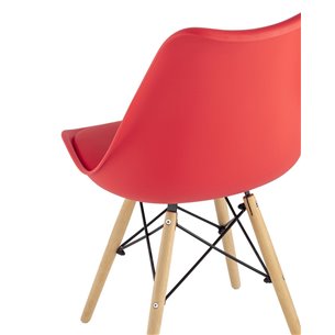 Eames Soft красный обеденный сиденье экокожа ножки из массива бука
