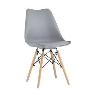 Eames Soft серый обеденный сиденье экокожа ножки из массива бука
