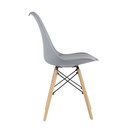Eames Soft серый обеденный сиденье экокожа ножки из массива бука
