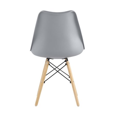 Eames Soft серый обеденный сиденье экокожа ножки из массива бука