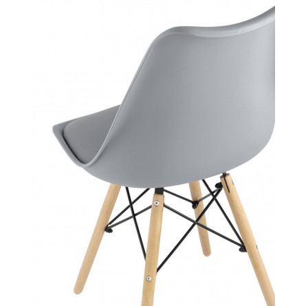 Eames Soft серый обеденный сиденье экокожа ножки из массива бука